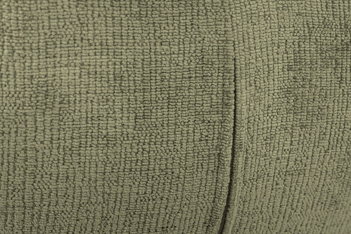 Drehstuhl UNIQUE 180° mit Armlehnen Chenillestoff grün und schwarzen Beinen