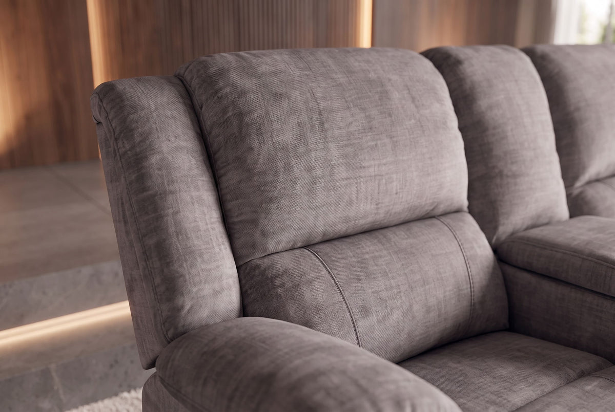 Kinosessel HOLLYWOOD 2-Sitzer Relaxfunktion mit Stauraum Samt grau