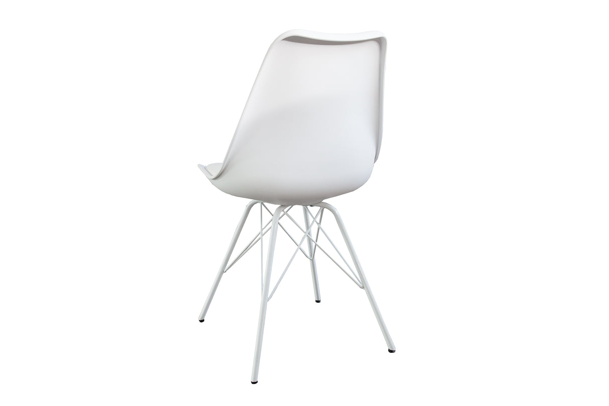 Chair SCANDINAVIA MASTERPIECE retro style white with white legs