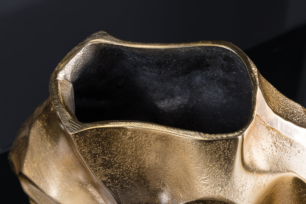 Vase LIQUID 25cm Hammerschlageffekt gold