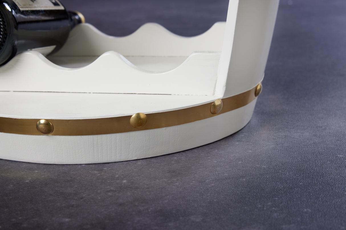 Weinfass BODEGA 65cm für 14 Flaschen Kiefernholz weiß