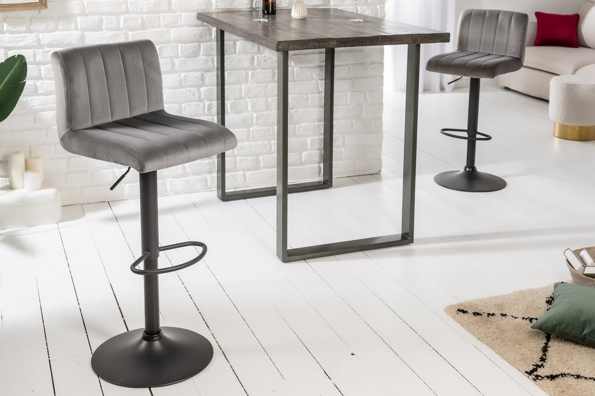 Barhocker PORTLAND 88-109cm samtgrau