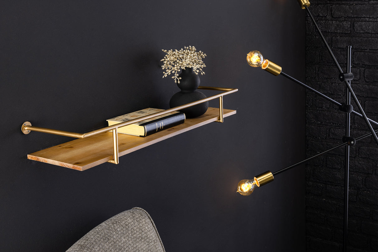 Wall shelf HERITAGE 75cm iron nature pinewood