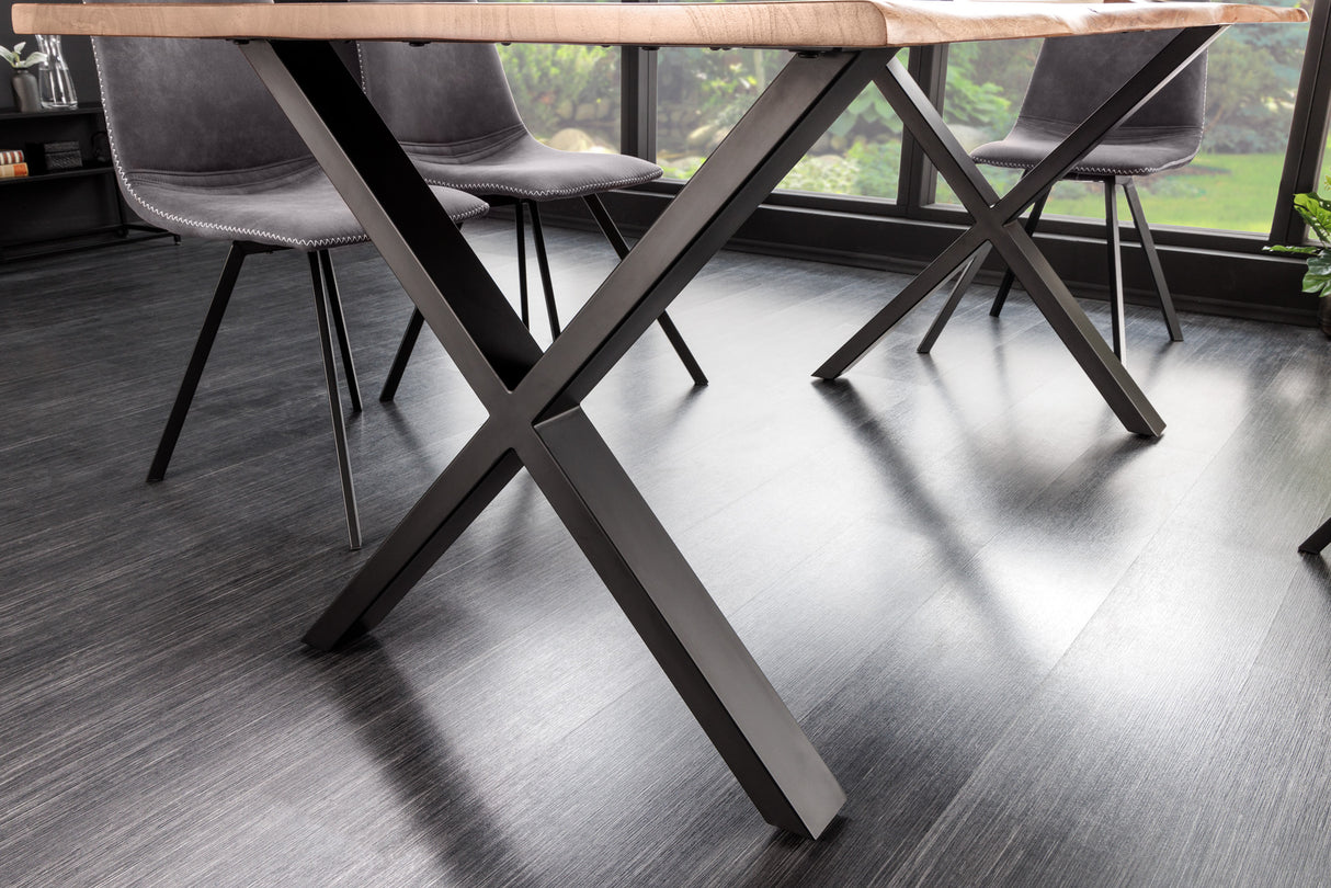 Dining table MAMMUT 180cm X-legs 26mm acacia wood natural