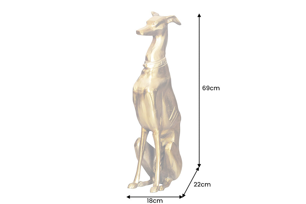 Sculpture GREYHOUND 70cm silver aluminium