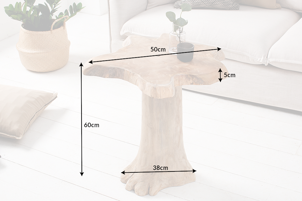 Beistelltisch ROOT 60cm massives Teakholz