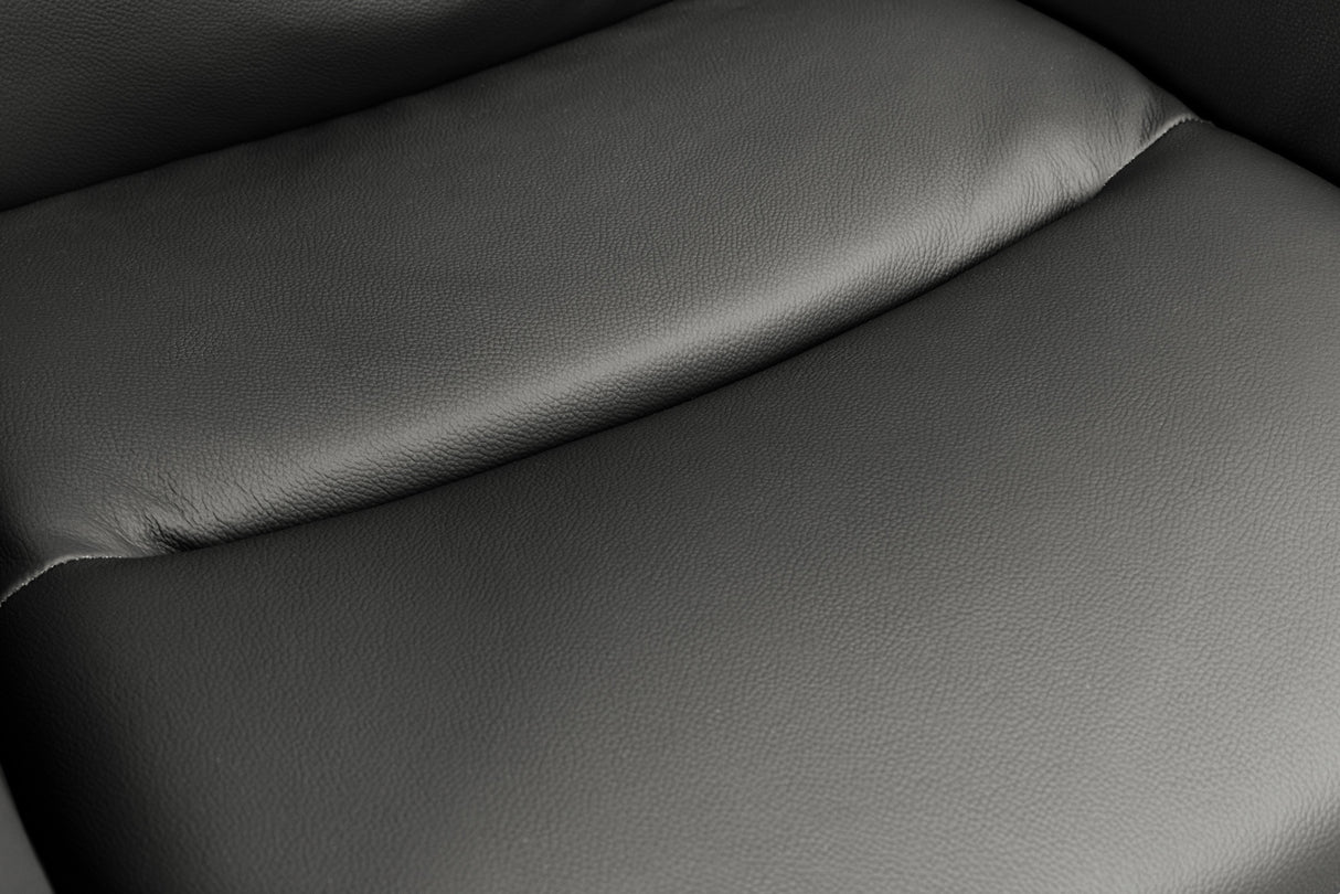 Swivel chair BIG GEORGE 360° with armrests genuine leather and microfibre grey
