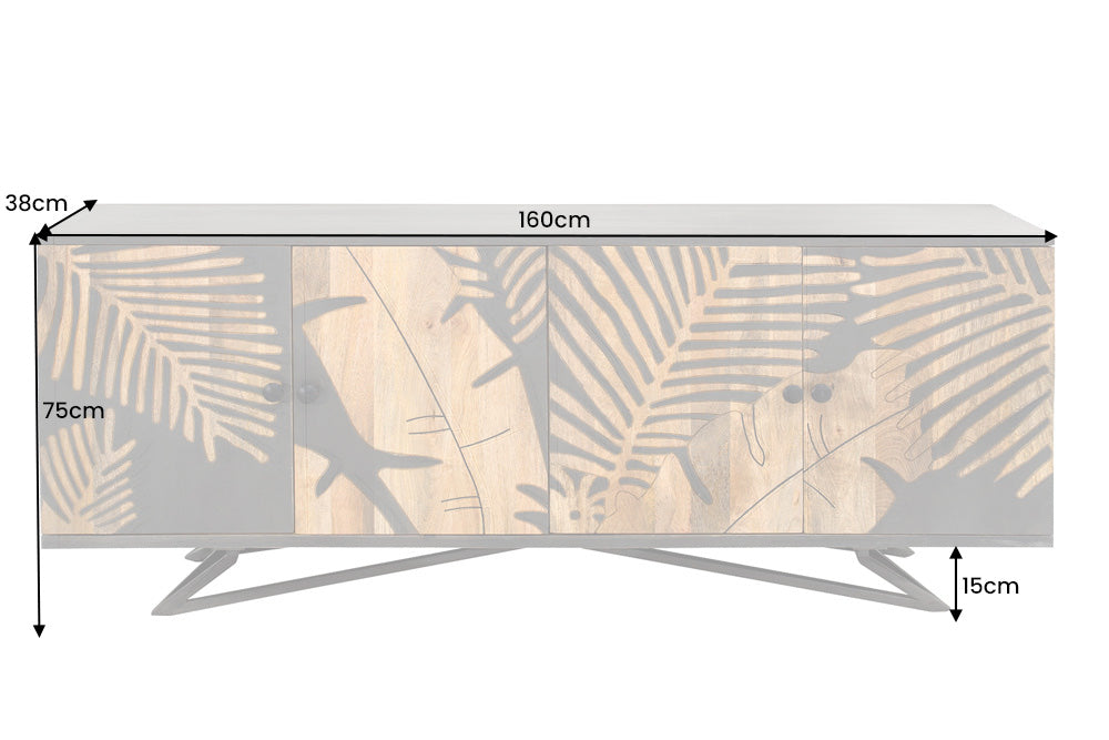 Sideboard TROPICAL 160cm mango wood anthracite