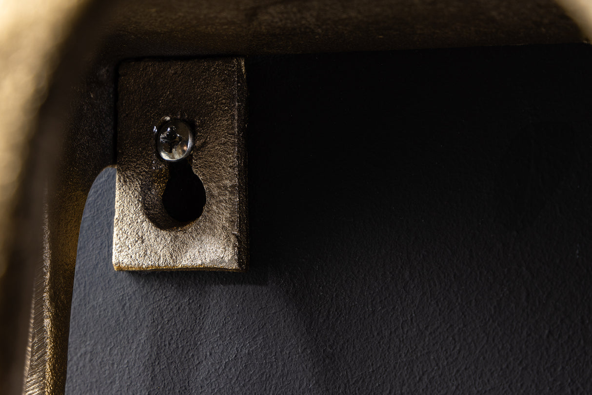 Wall decoration coat rack LIQUID LINE 60cm teardrop design antique gold