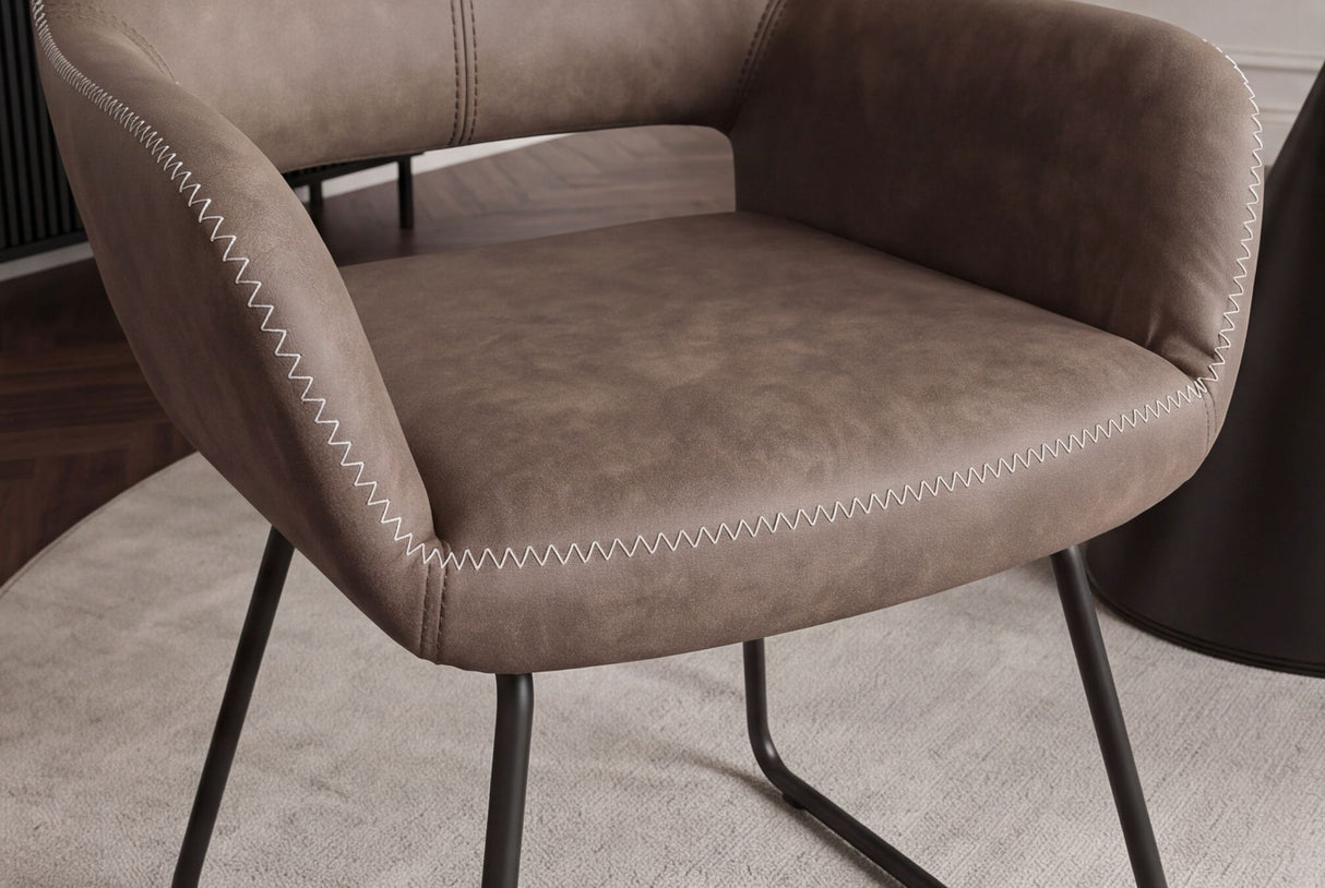 Chair MUSTANG with armrests microfibre antique taupe