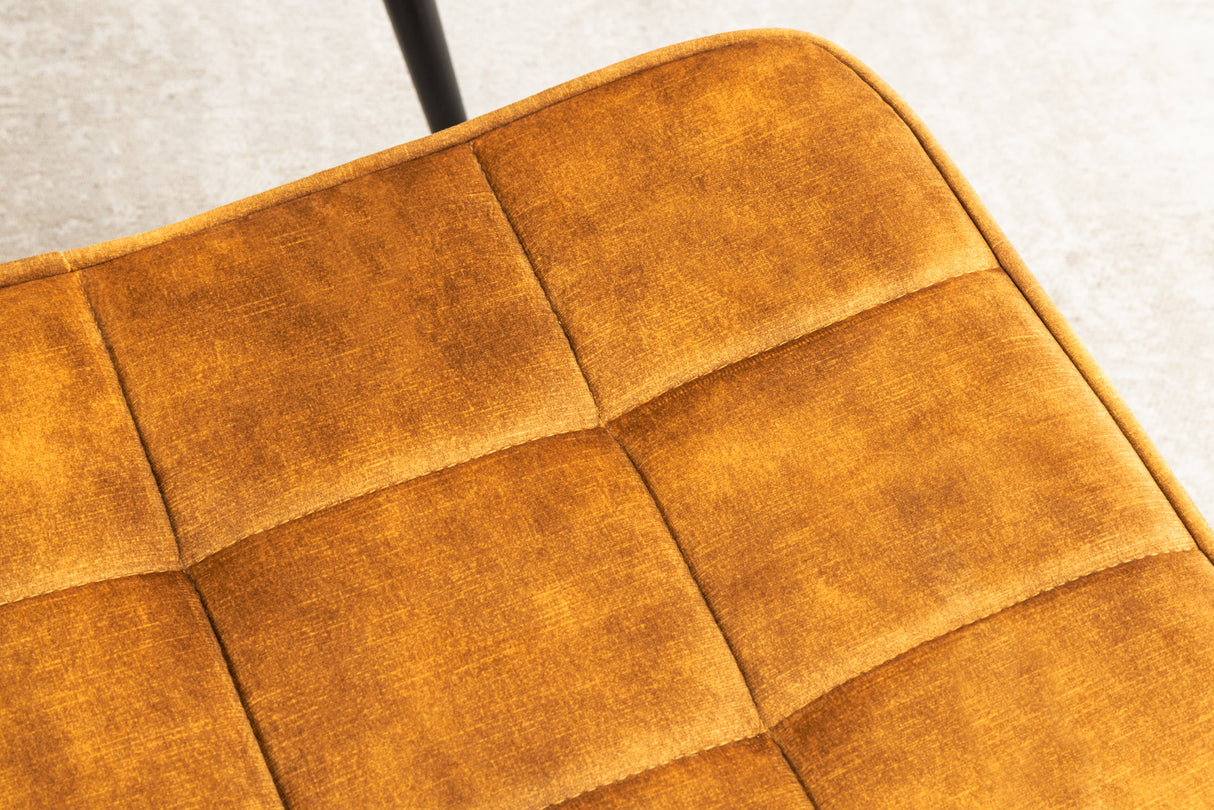 Stool SCANDINAVIA 40cm velvet mustard yellow