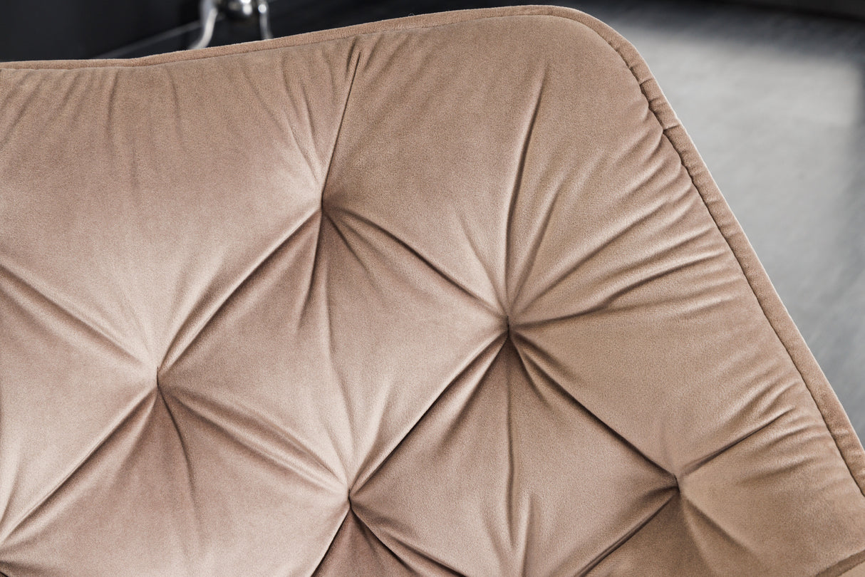 Swivel chair THE DUTCH COMFORT with armrests velvet champagne greige