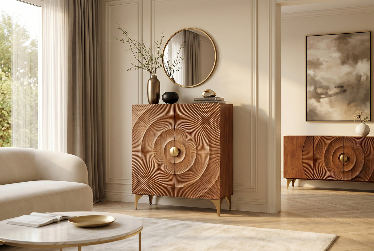 Highboard GOLDEN SUNSET 120cm 3D mango wood brown