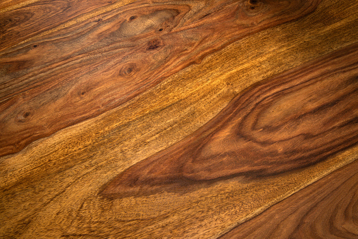 Dining table TRES CHIC Ø 120cm round sheesham wood brown stone finish