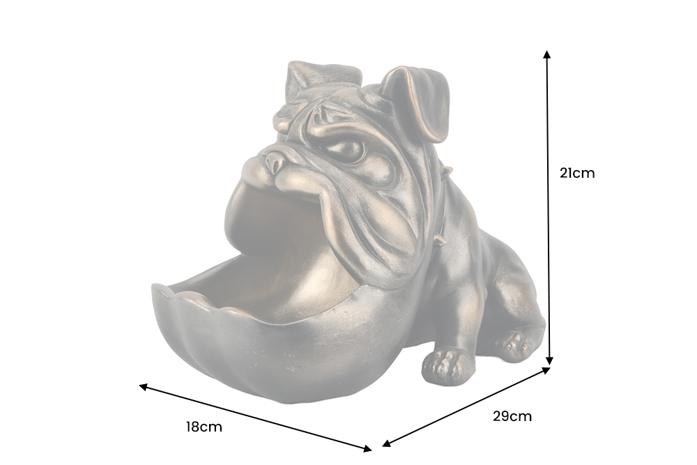 Decoration sculpture BULLDOG 30cm bronze with storage compartment