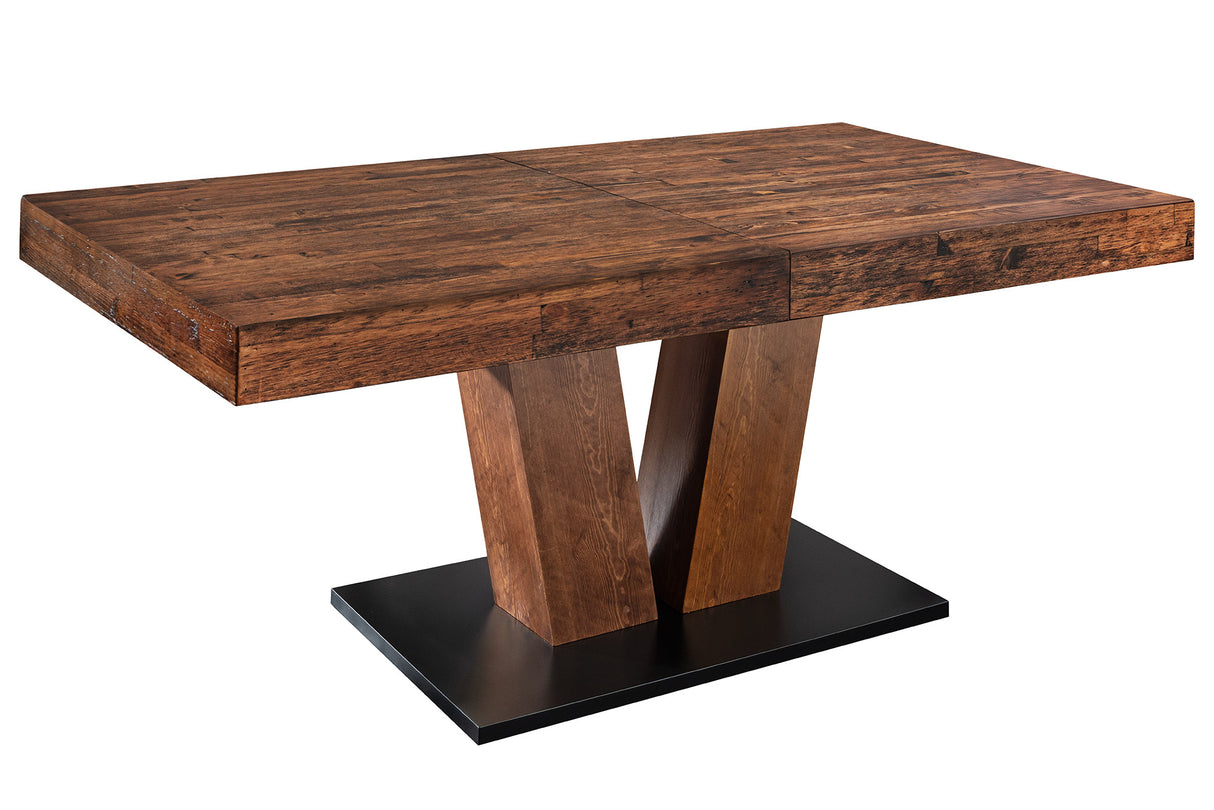 Dining table RANCHO 160-200cm extendable pinewood natural black