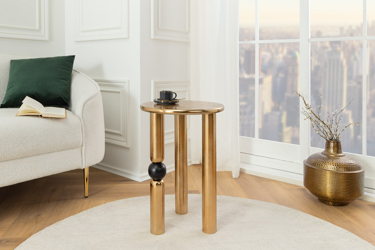 Beistelltisch ABSTRACT 55cm mit schwarzem Bullet Gold