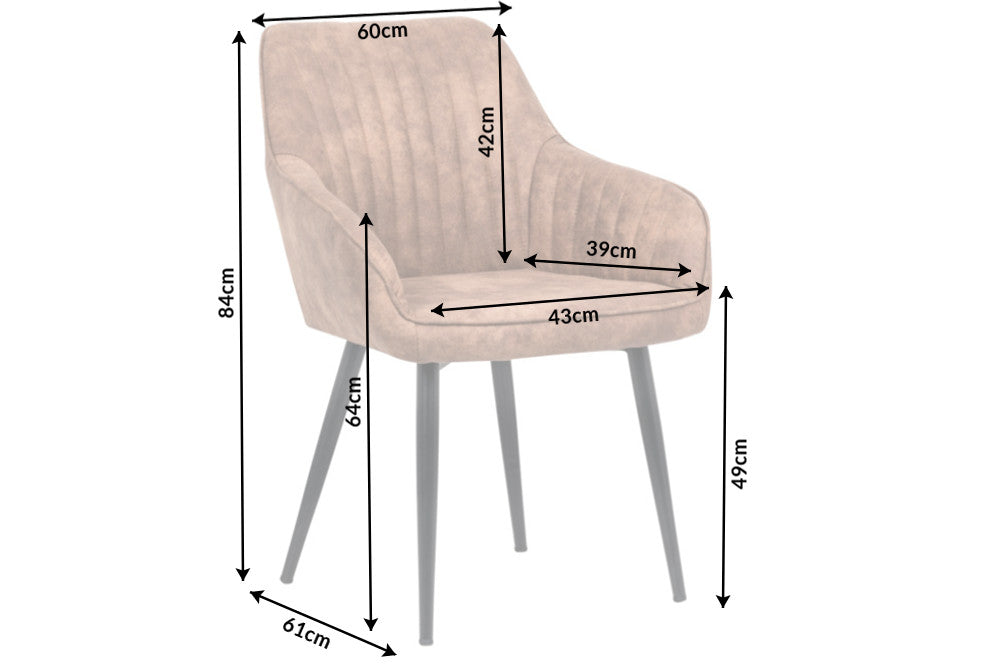 Chair TURIN with armrests microfibre light brown