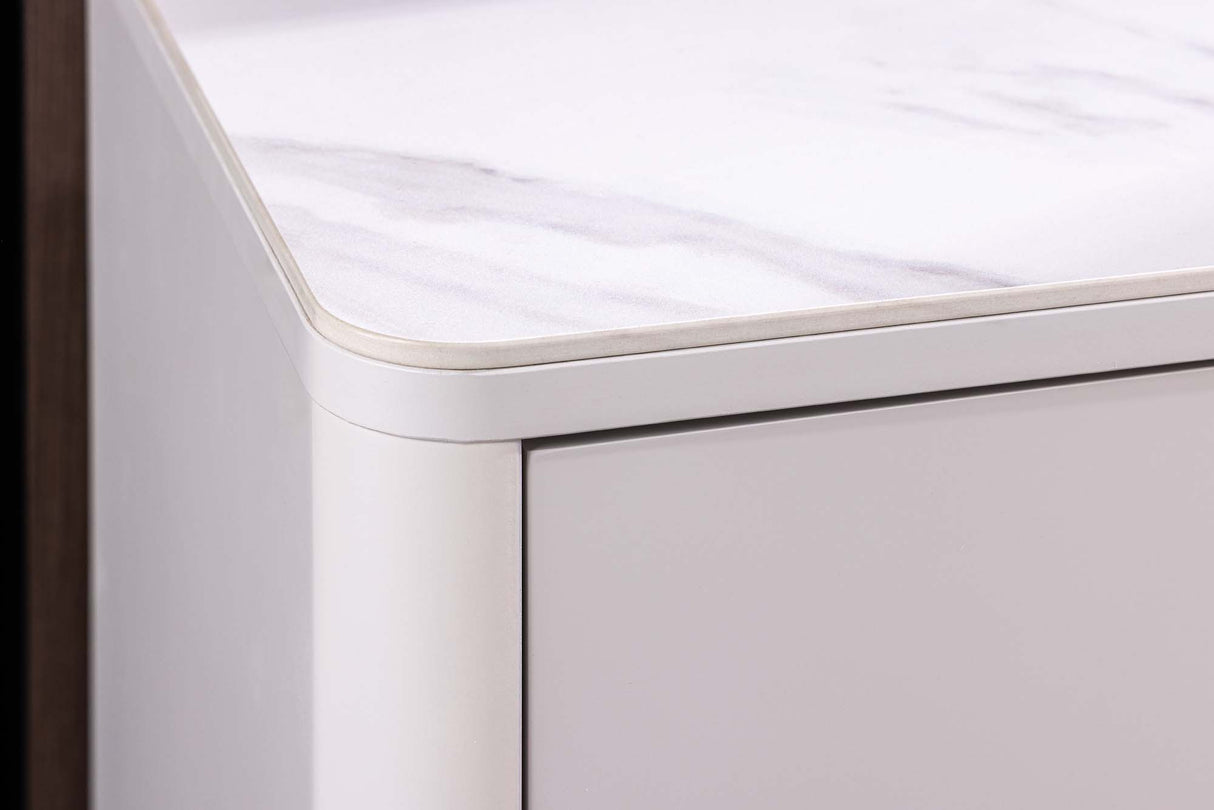 Sideboard SAVOY 180 cm 3D mit weißer Marmorkeramikplatte