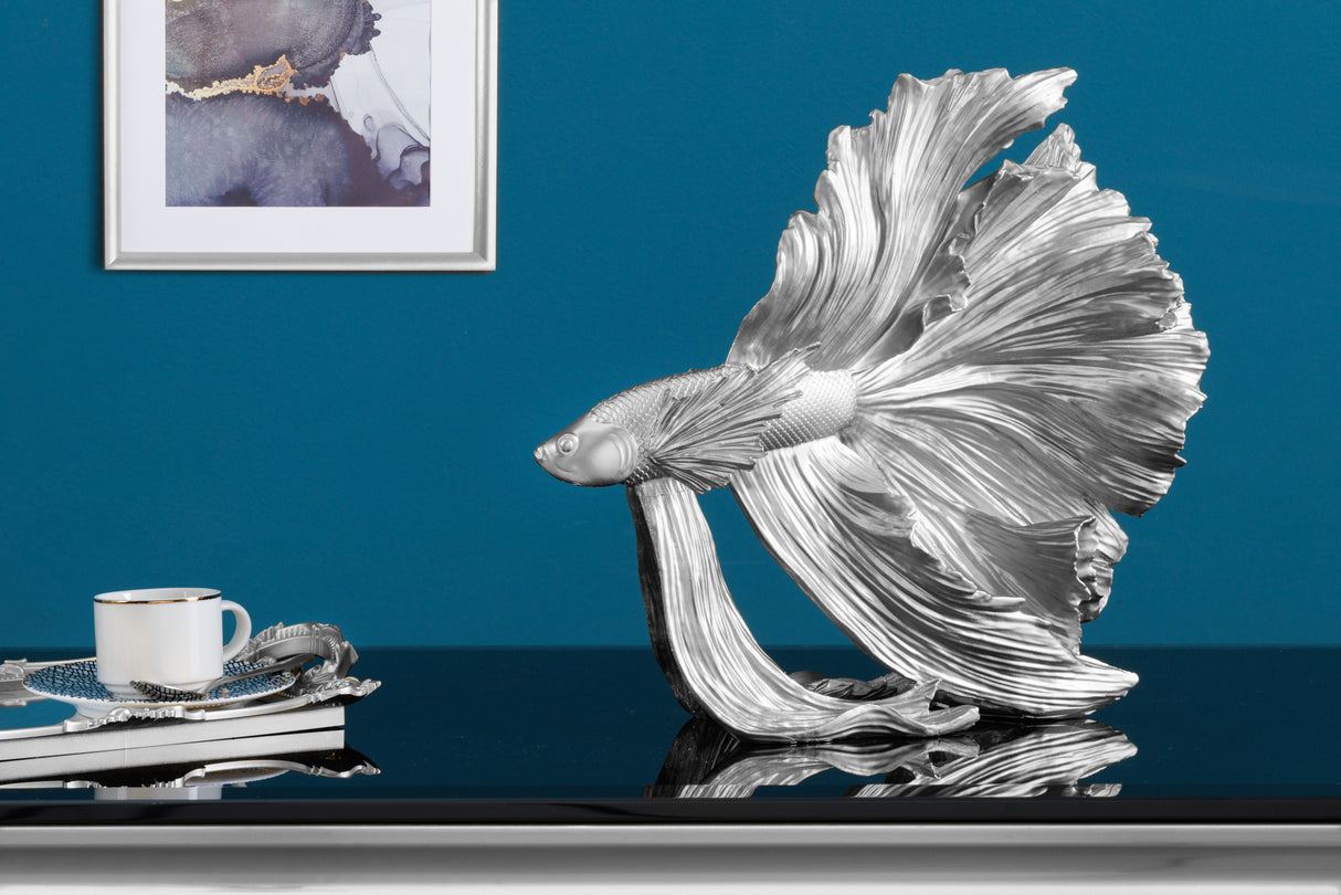 Decoration fish CROWNTAIL 35cm polyresin silver