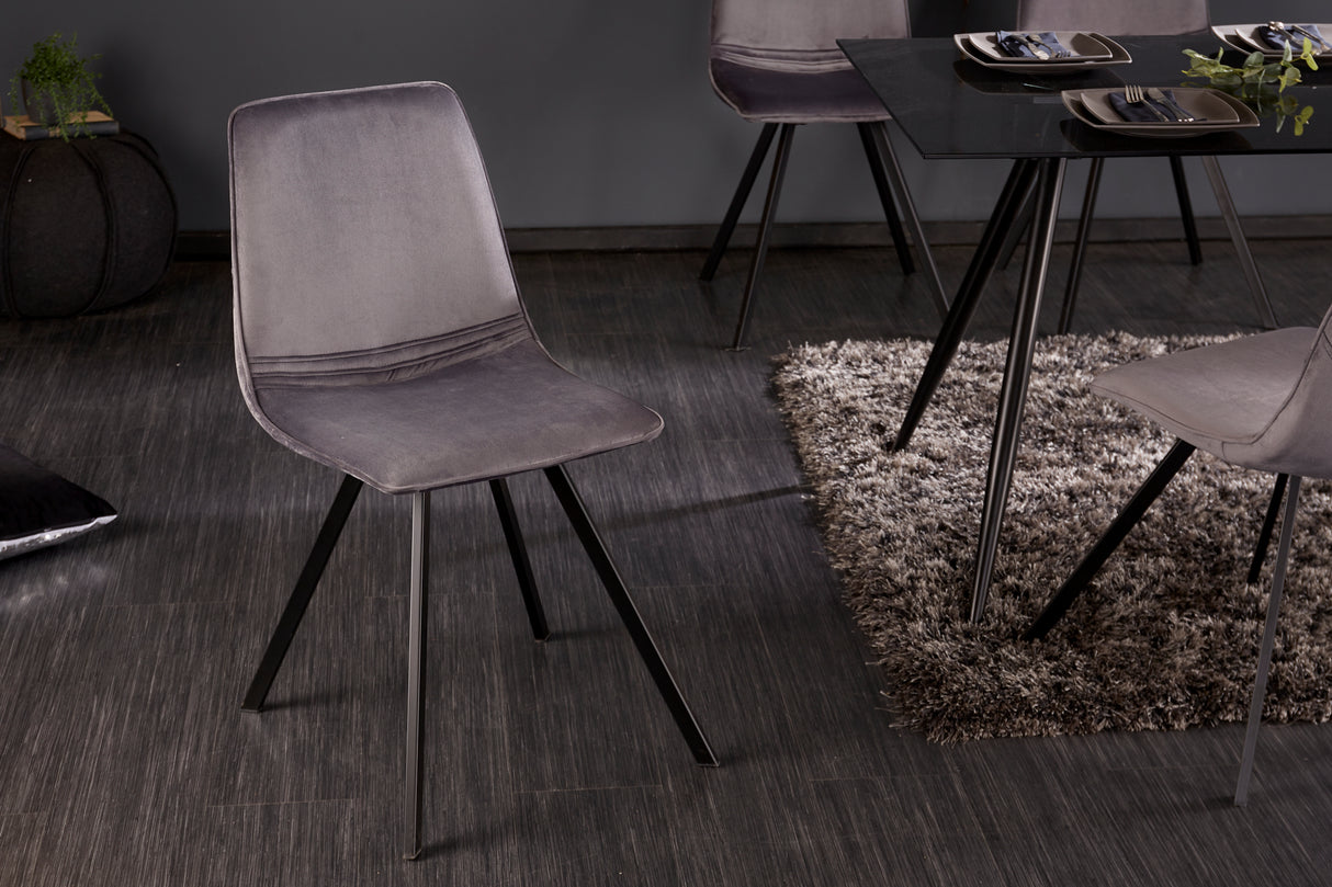 Chair AMSTERDAM velvet dark grey