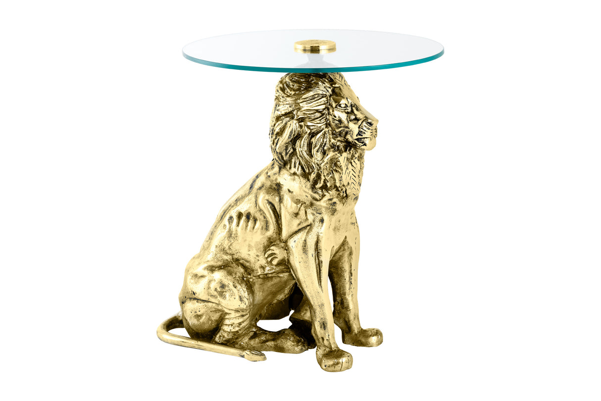Beistelltisch WILDLIFE LION 60cm Antik Gold