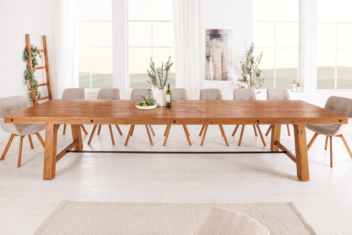 Dining table FINCA 300cm pinewood 80mm vintage brown