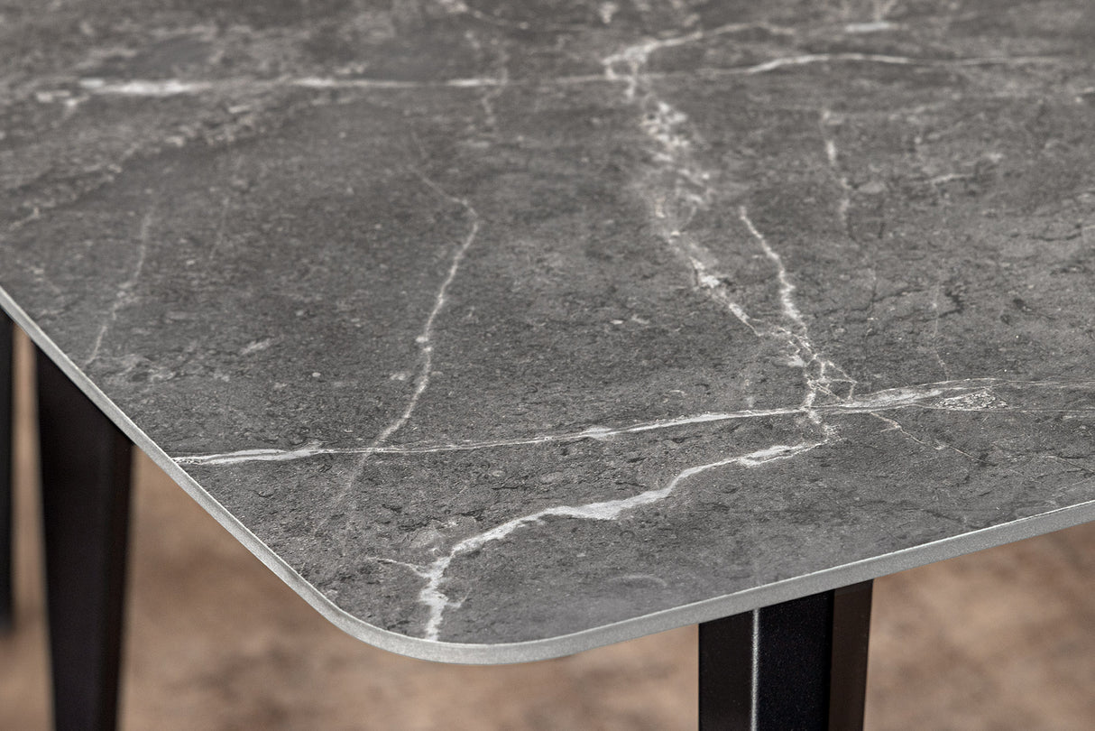 Esstisch MILANO 160cm Keramik Anthrazit Marmor
