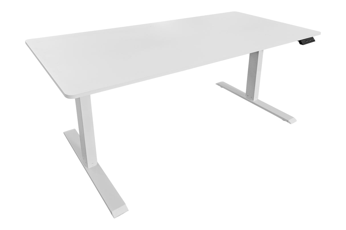 Office desk WHITE DESK 140cm height adjustable white w/ white frame
