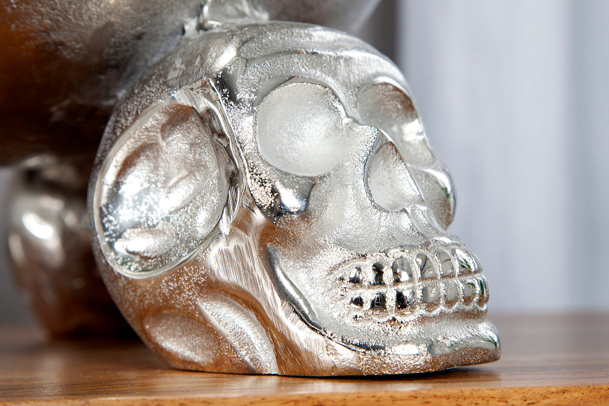 Obstschale SKULL 35cm Aluminium silber