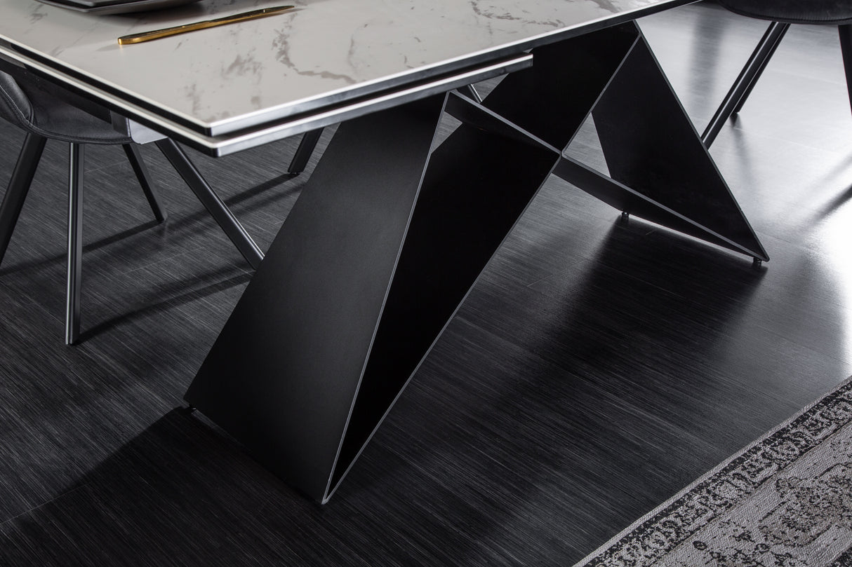 Dining table PROMETHEUS 180-260cm marble look white