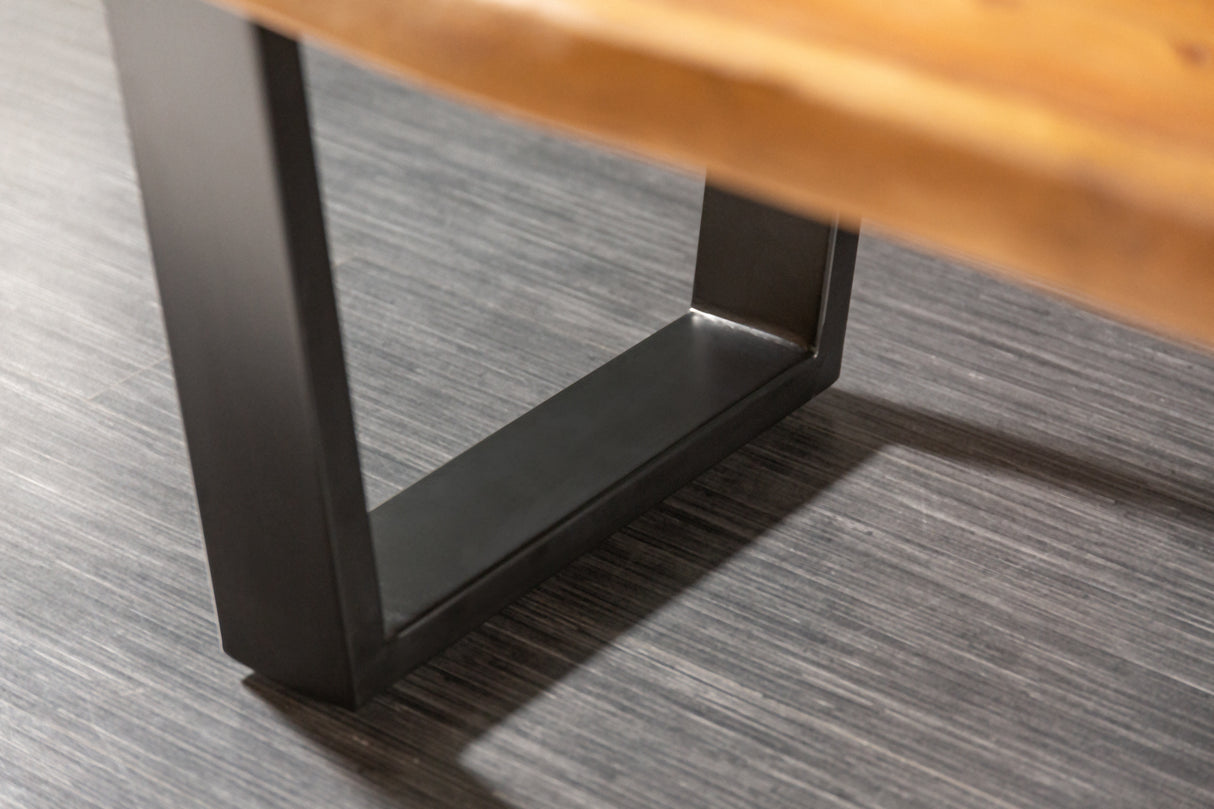 Couchtisch MAMMUT 110cm Trapezbeine 35mm Akazienholz Honig Finish