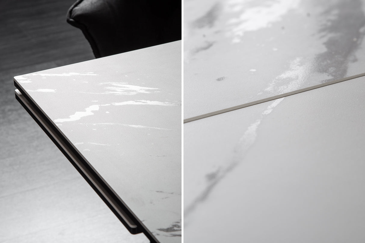 Dining table PROMETHEUS 180-260cm marble look white