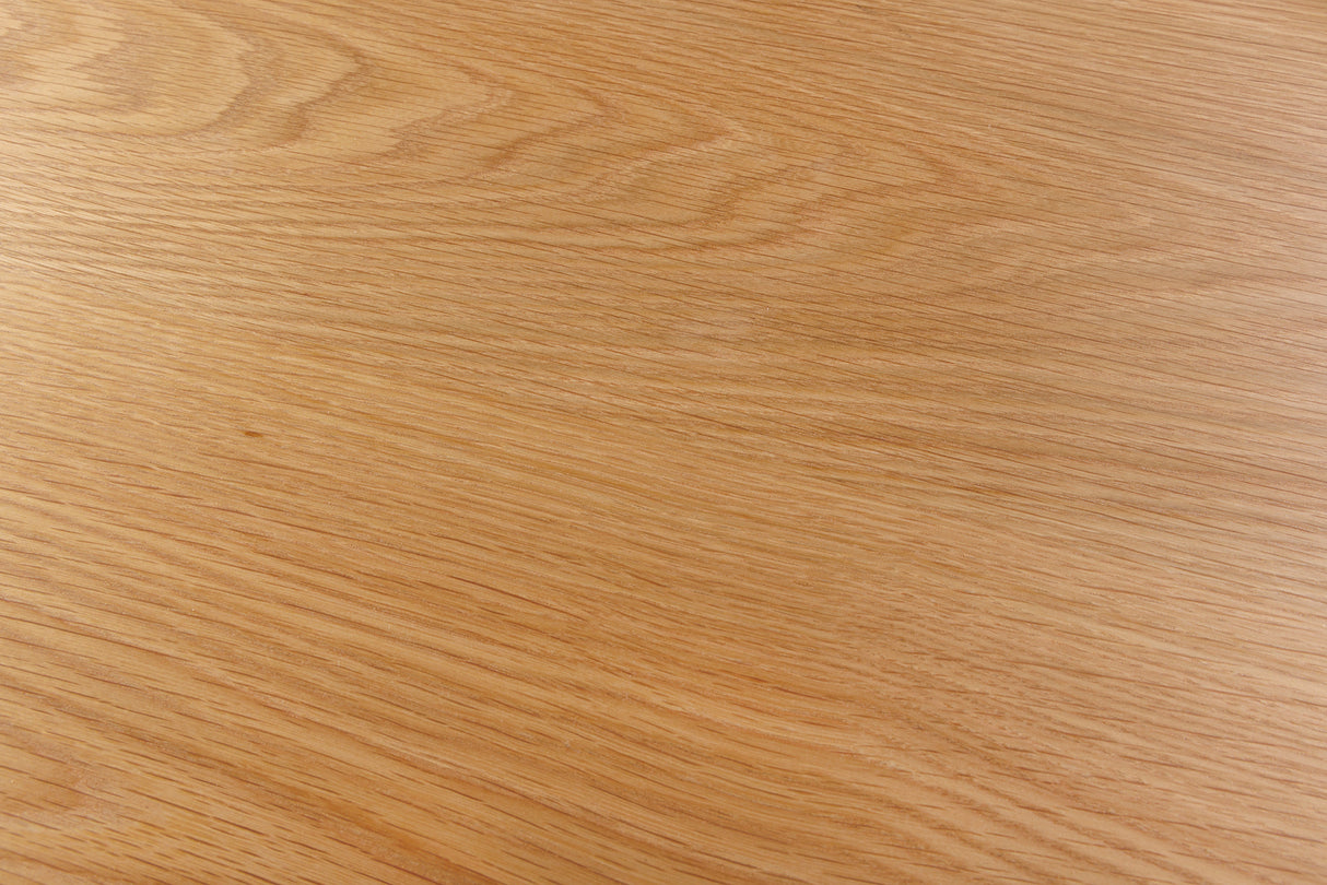 Dining table ATELIER 120cm round natural oak wood look w/ black metal legs