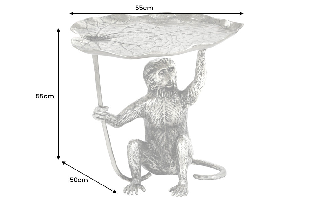 Beistelltisch WILDLIFE MONKEY 55cm silber