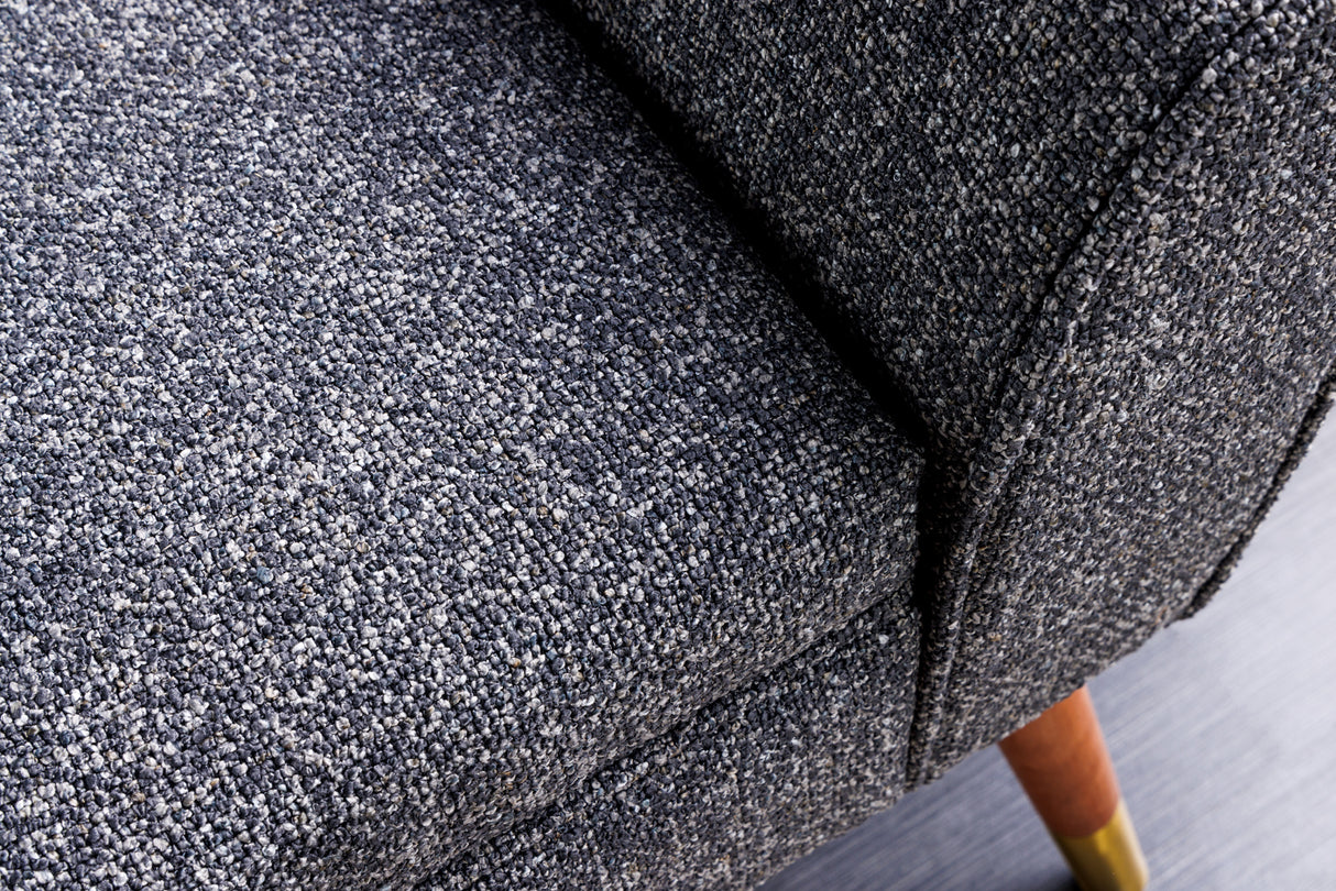 Bench SCARLETT 90cm bouclé anthracite in retro style