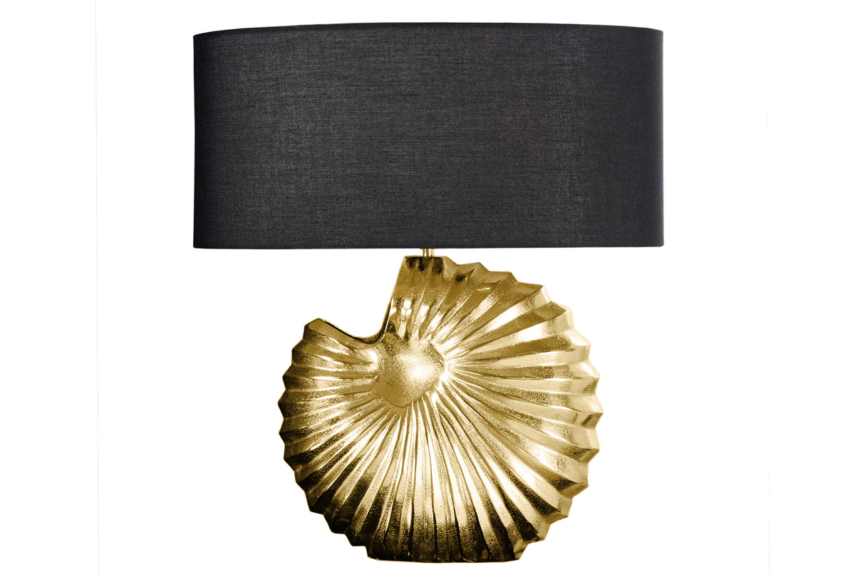 Tischleuchtenfuß SHELL gold o. Schirm / verstellbarer Schirm