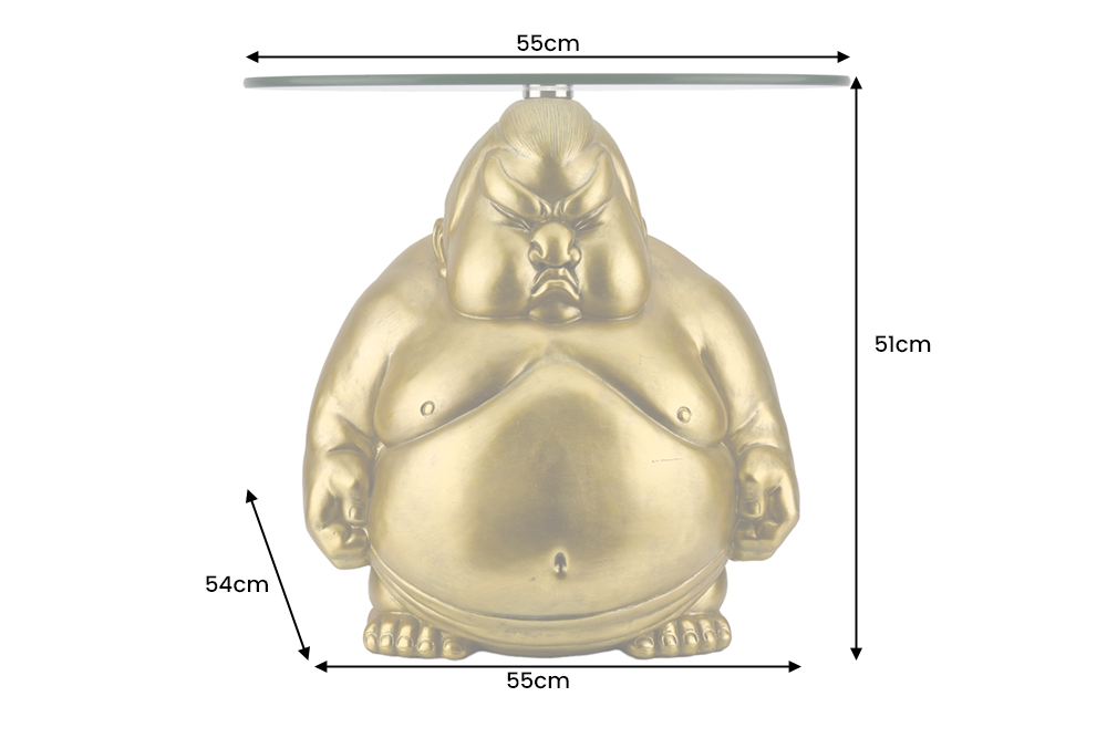 Coffee table SUMO 55cm round glass gold