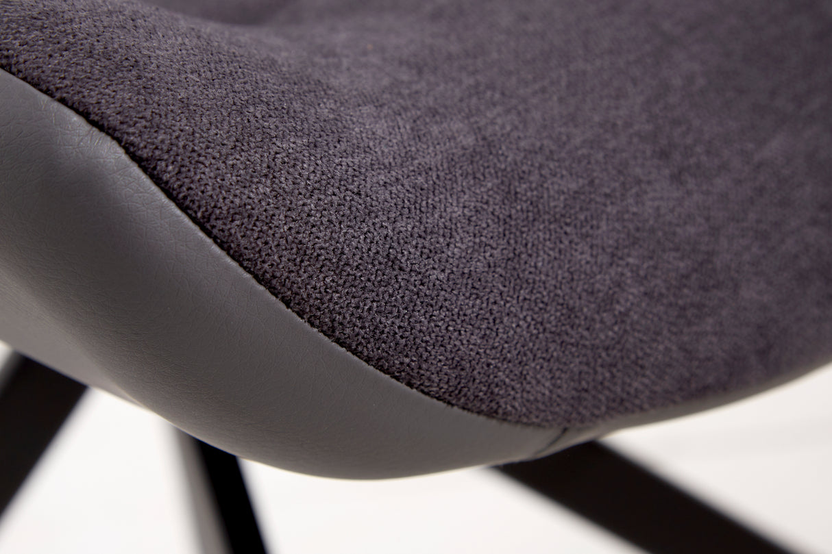 Chair DIVANI retro style microfibre dark grey