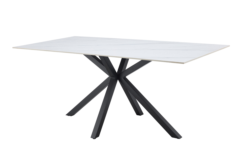 Dining table GALAXIE 180cm w/ star frame ceramic white