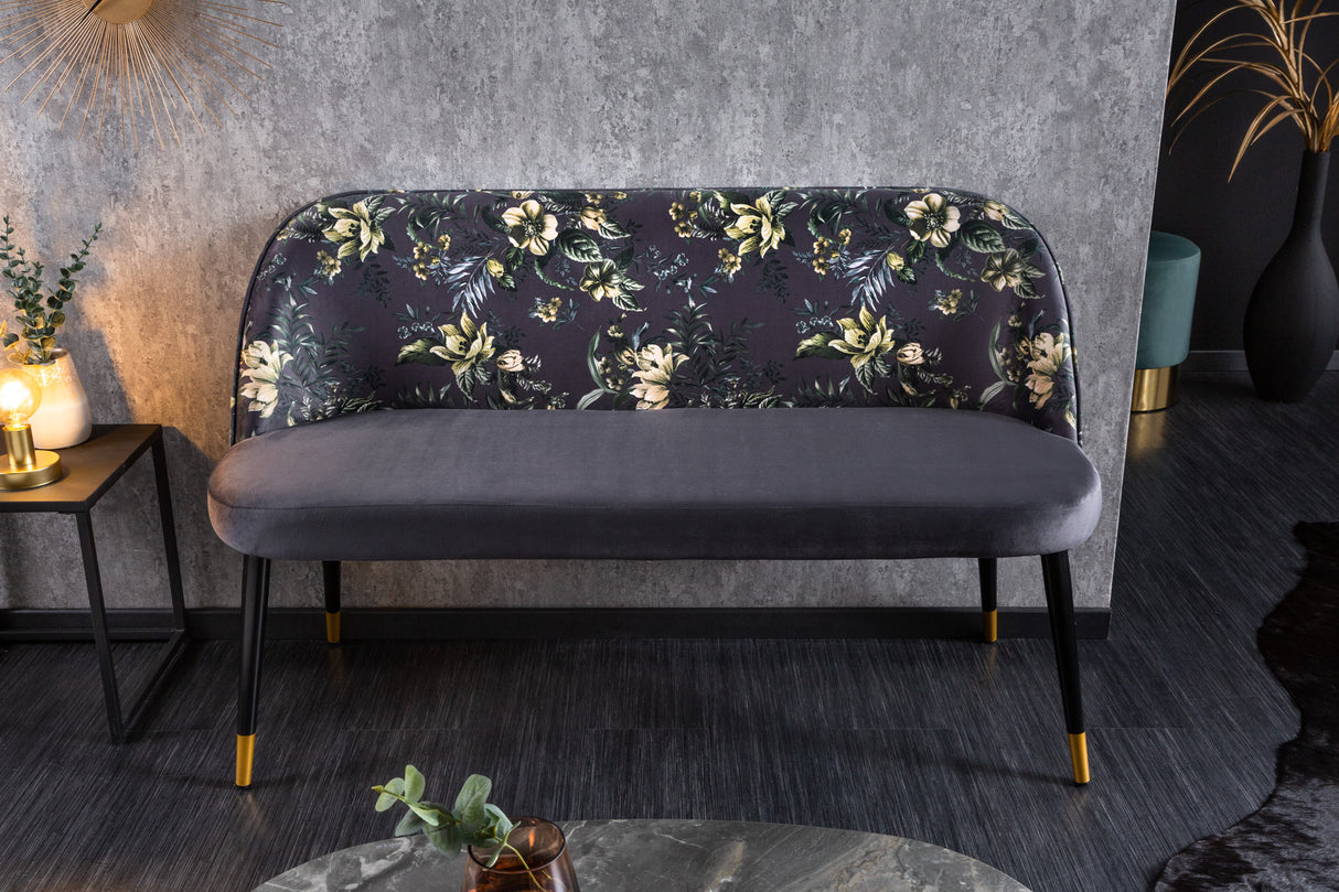 Bank PRÊT-À-PORTER BOUTIQUE 130cm samtgrau