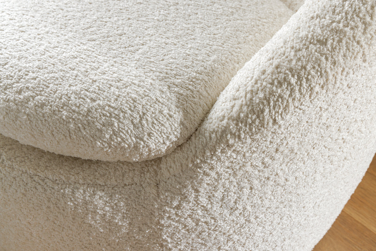 Sessel ALPINE 360° drehbar, Bouclé, weiß