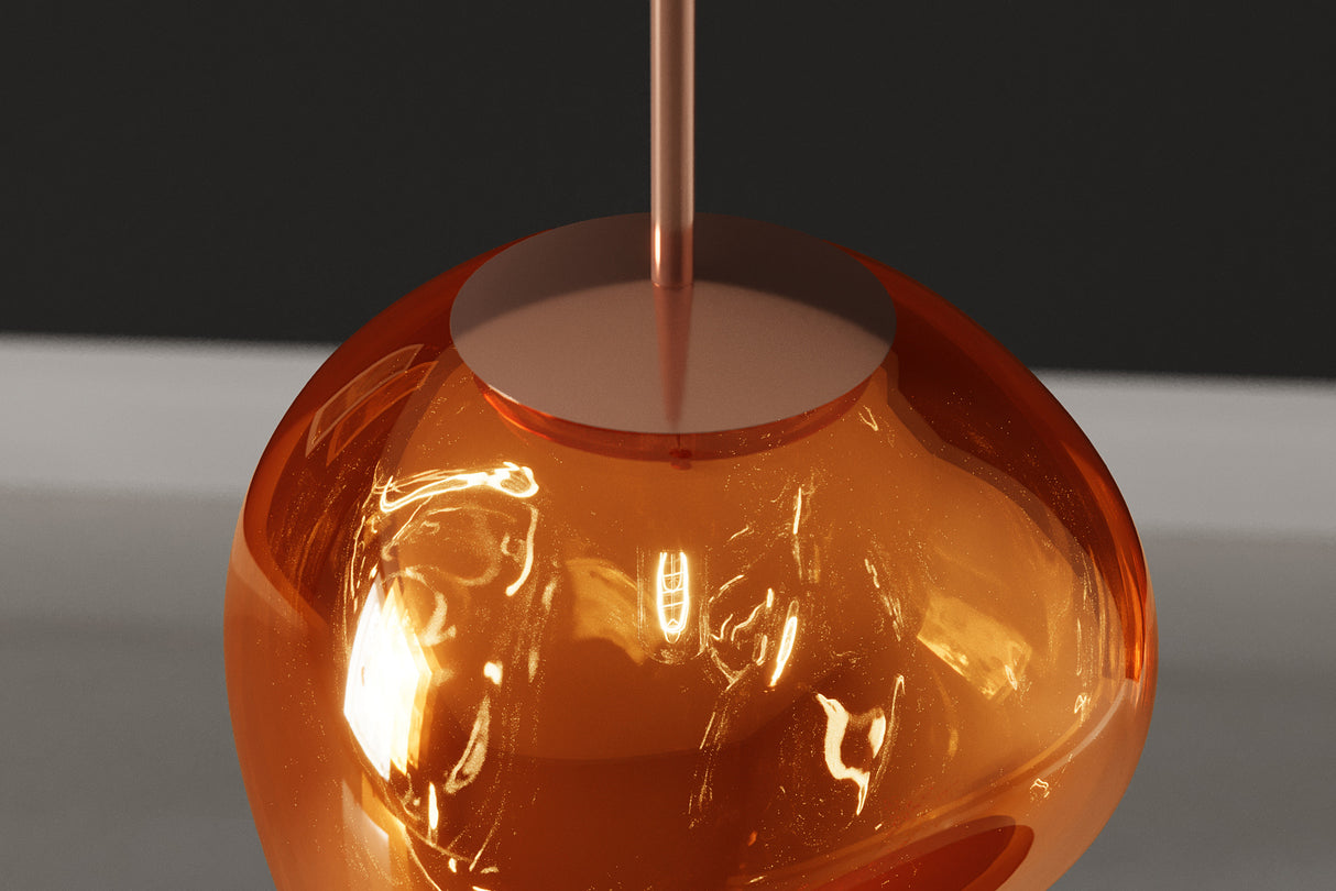 Pendelleuchte LIQUID DIAMOND 20cm Glas kupfer