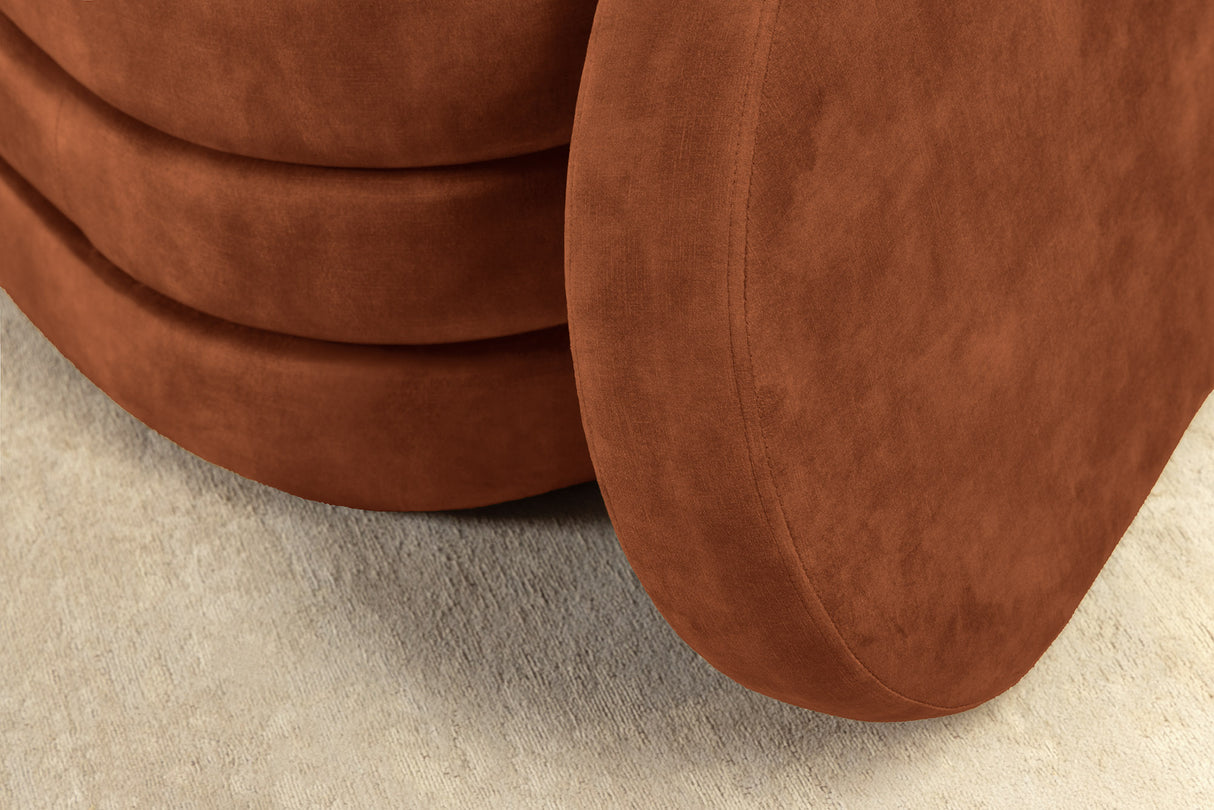 Bench chest VOQUE 115cm velvet rust brown w/ storage space bench seat