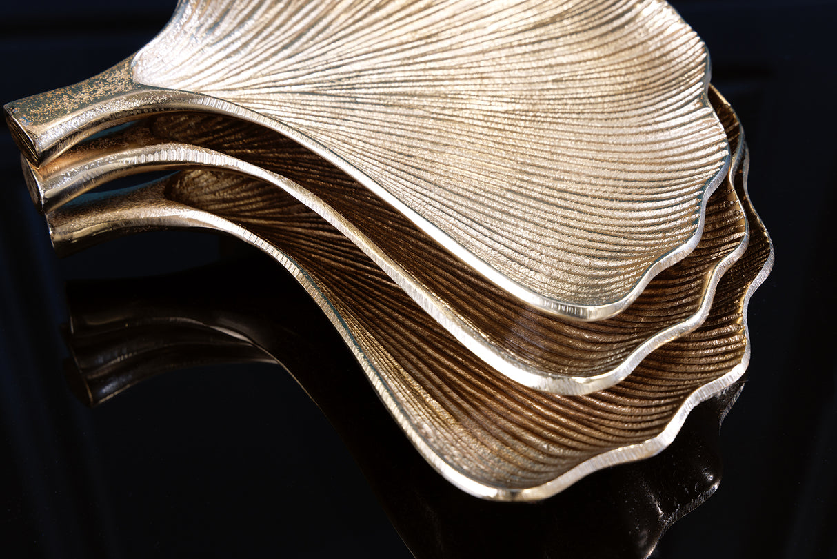 Dekoschalen GINKGO 3er Set gold