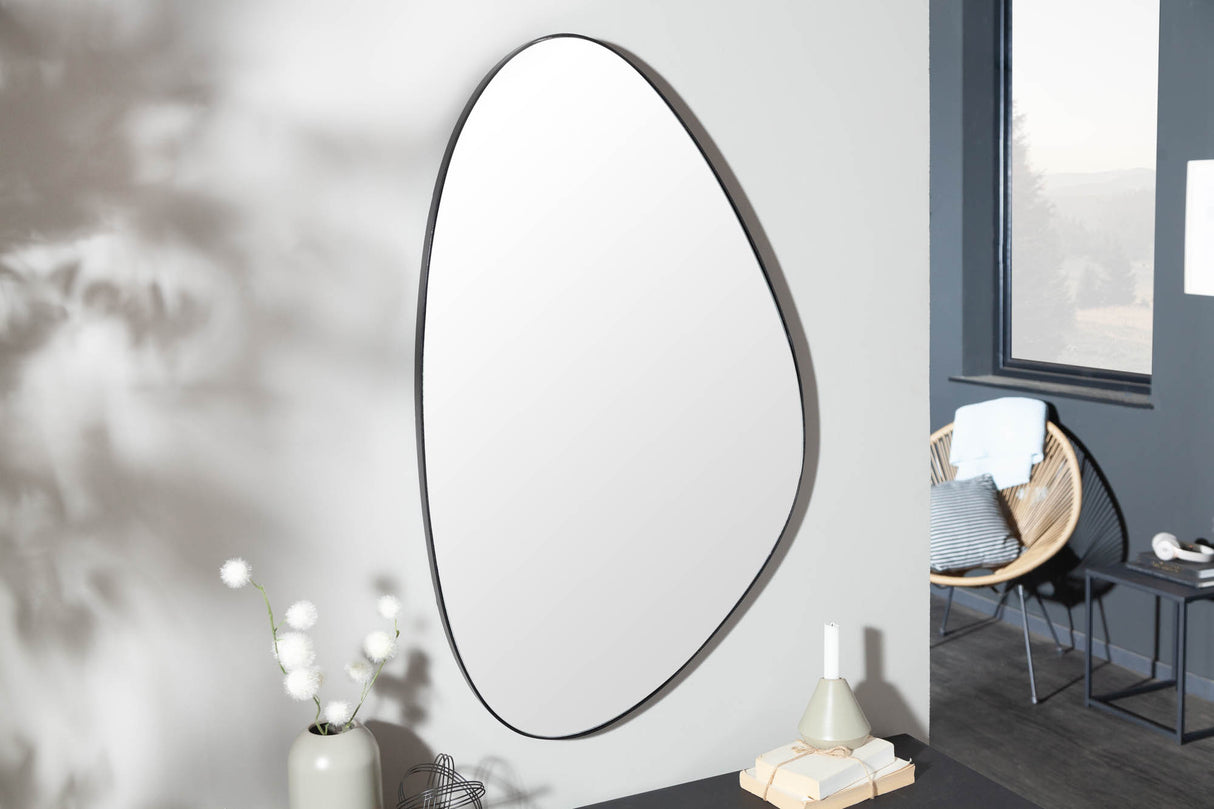 Wandspiegel NOEMI 90cm asymmetrisch Metall schwarz