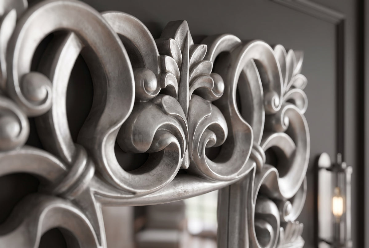 Wall mirror VENICE BAROCK 75cm antique silver