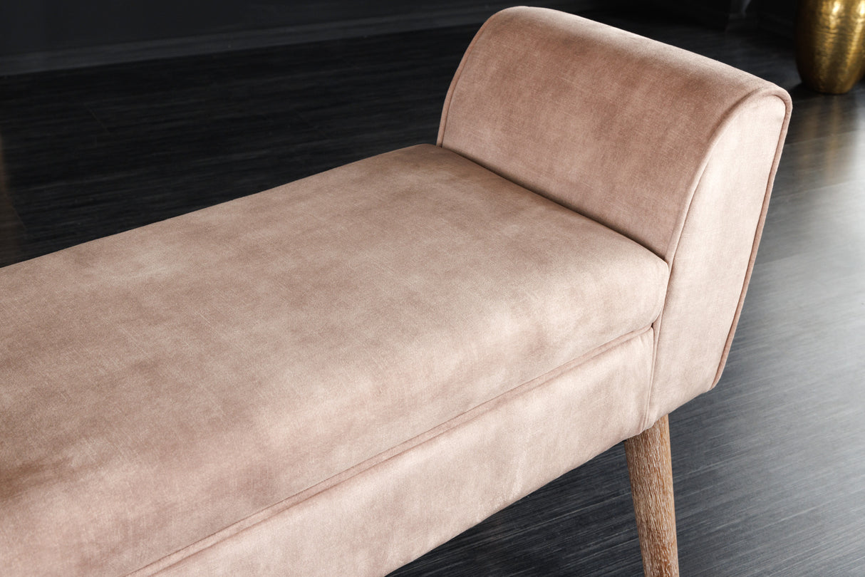Bench SCARLETT 90cm velvet beige coffee