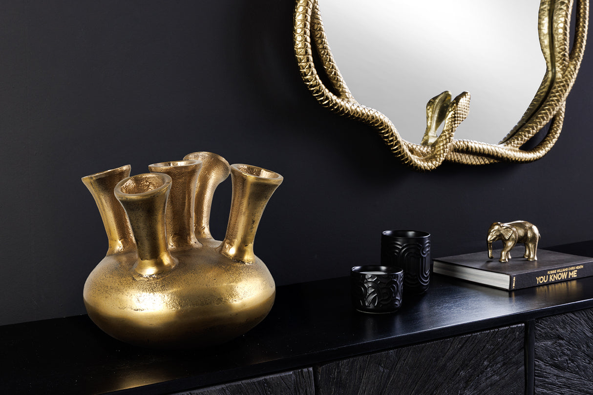 Vase KIYA 25cm gold 5 mit Blumenöffnungen