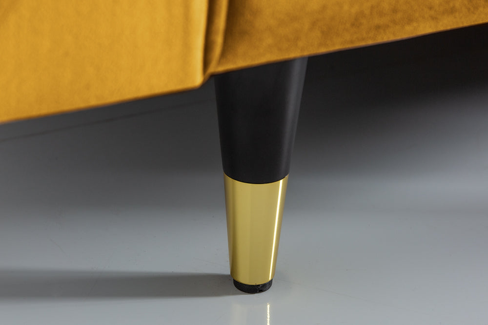 Sofa COZY VELVET 220cm 3-Sitzer Samt senfgelb